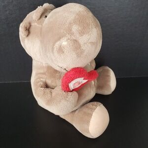 Nici German Gray Hippo Plush Chubby Hippopotamus Holding Love Heart Valentine's